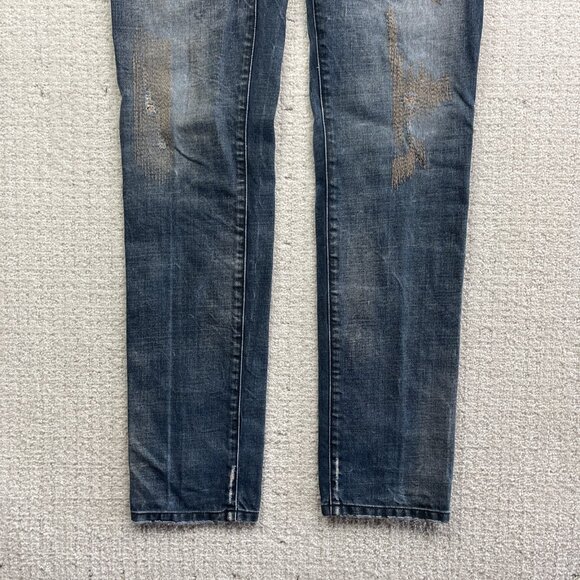 Y2K Diesel Blue Matic 0885C Distressed Ripped  Denim Jeans Women's Size 28X31* - Picture 3 of 11